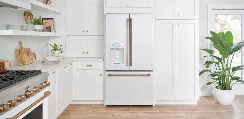 all white kitchen with white appliances